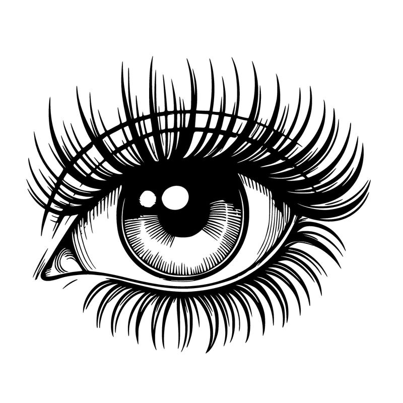 realistic eye with long lashes