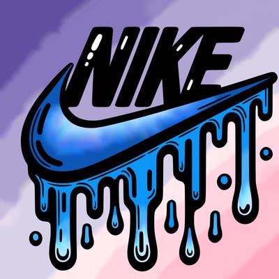 dripping nike logo