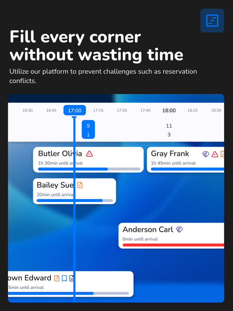 dotyourspot business | tablet - レストランおよびクラブ管理のためのiPad上のデジタル予約タイムライン