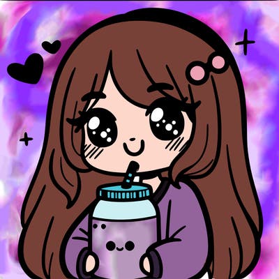 girl holding boba cute and simple