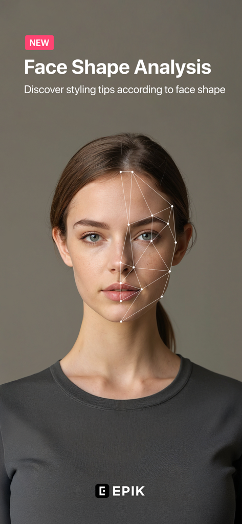Analyse de la forme du visage de l'éditeur photo IA EPIK pour des conseils de beauté et de style personnalisés