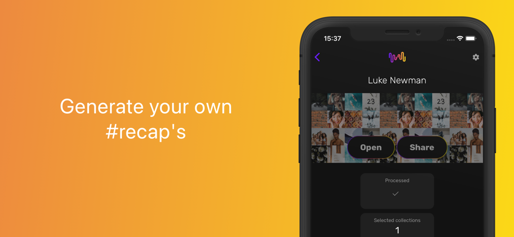 FreeYourMusic app interface showing the feature to generate and share personalized music recaps