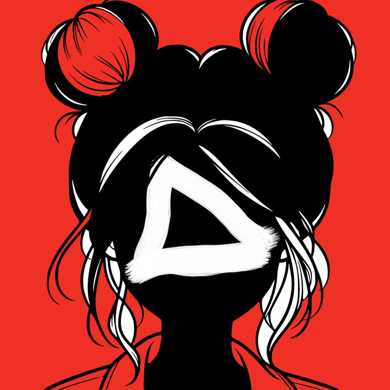 realistic girl with buns on the top of her hair