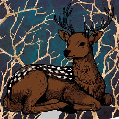 realistic deer with antlers