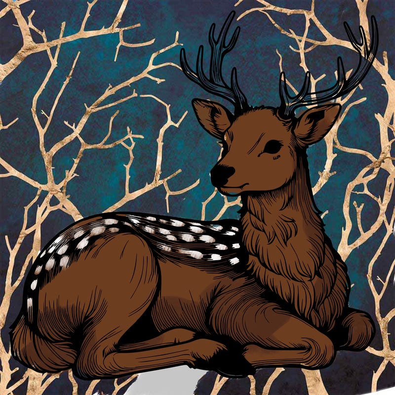 realistic deer with antlers