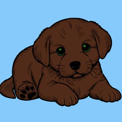 a cute realistic puppy