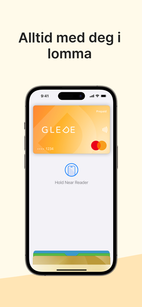 Glede App - Glede digital prepaid card on a smartphone for contactless payment