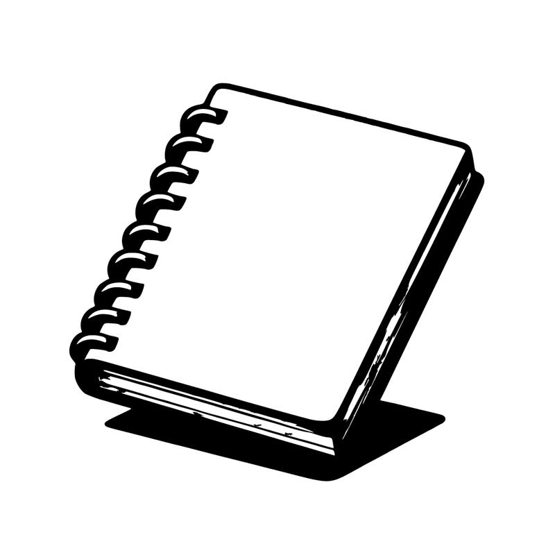 realistic blank sketch pad