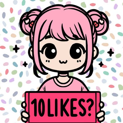 cute girl that is holding a sign that says 10 likes?