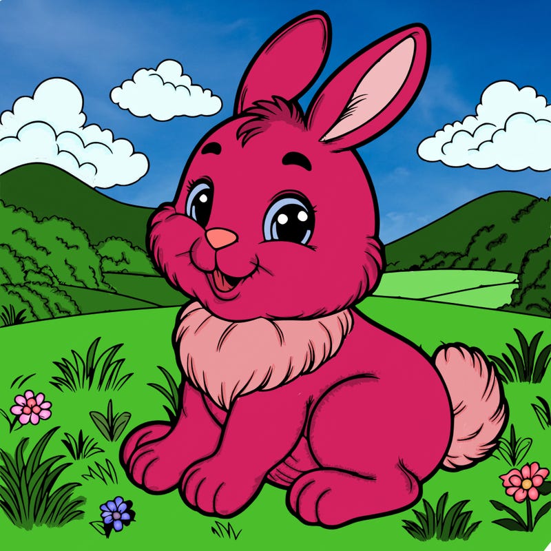 a detailed and realistic easter bunny on a field