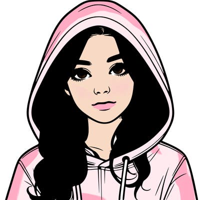 realistic girl with a hoodie