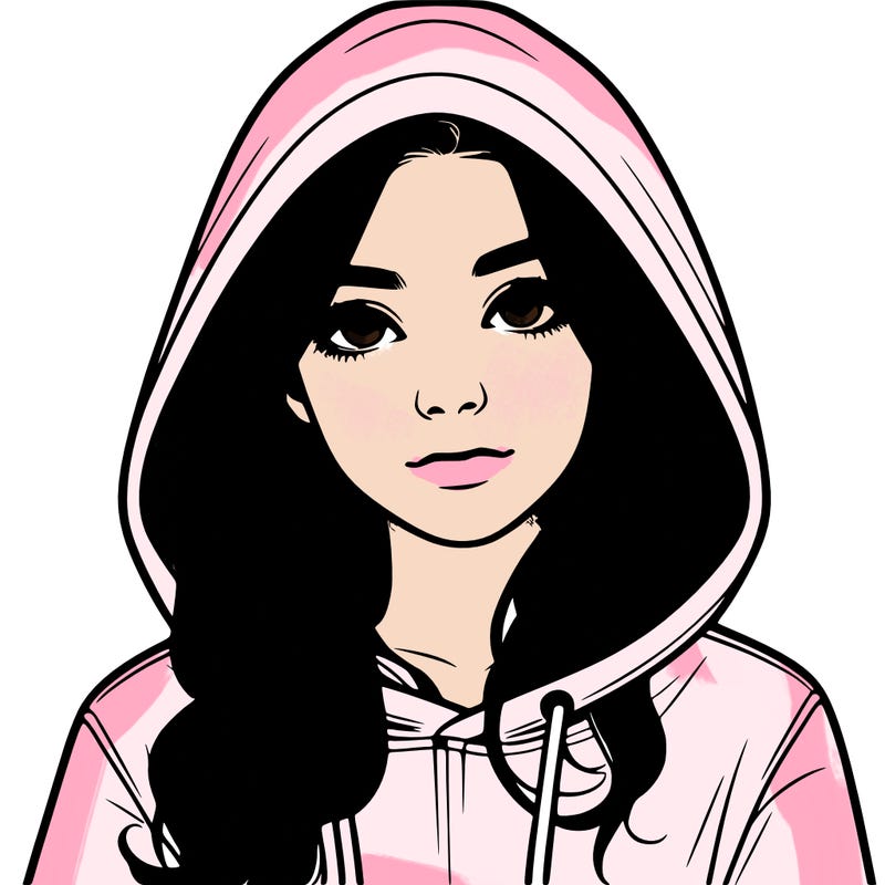 realistic girl with a hoodie