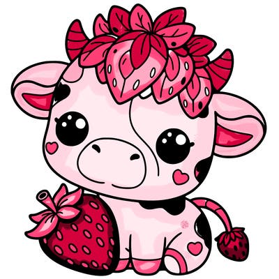 cute strawberry cow