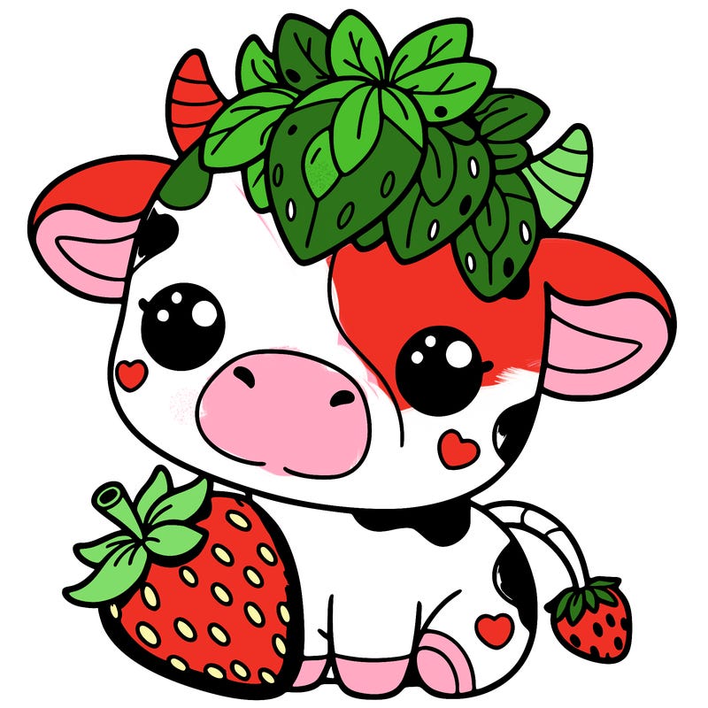 cute strawberry cow