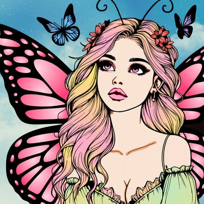 butterfly fairy realistic girl