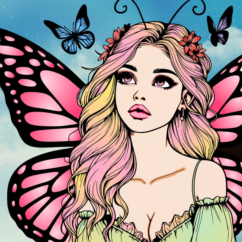 butterfly fairy realistic girl