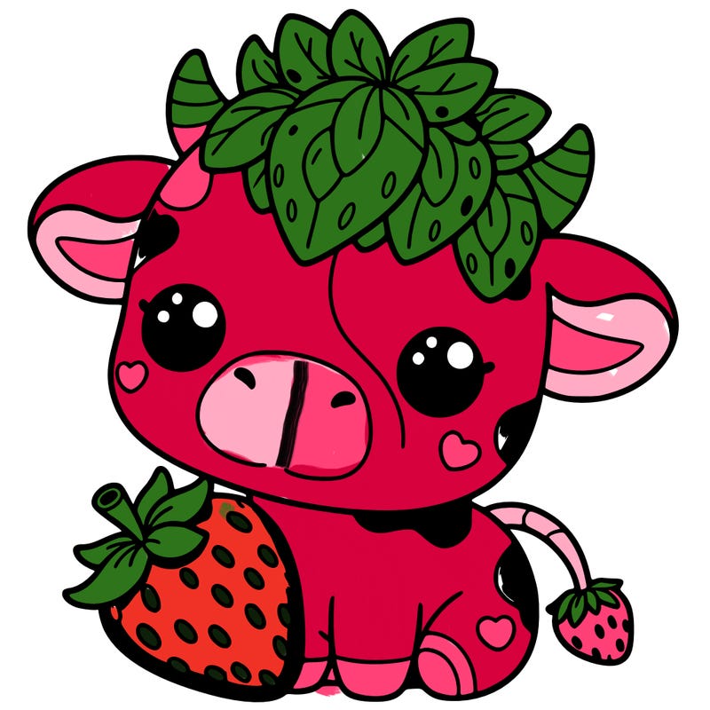 cute strawberry cow