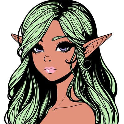 elf girl realistic dark fantasy