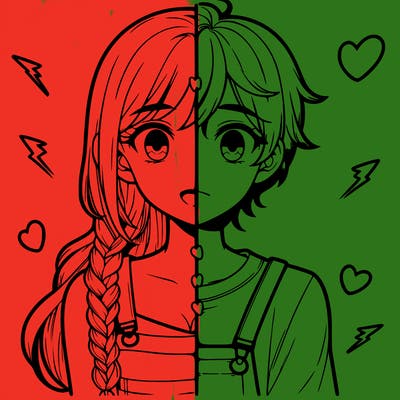 realistic girl boy split