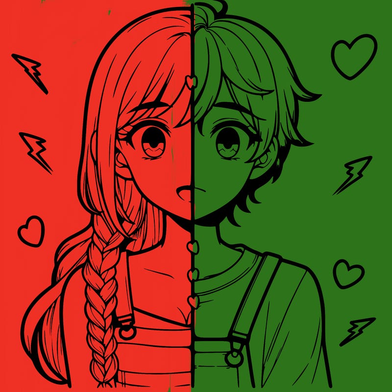 realistic girl boy split