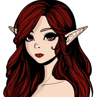 elf girl realistic dark fantasy