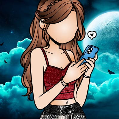 girl with crop top texting on her phone