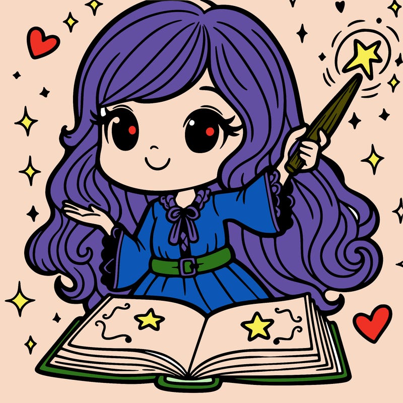 girl with a spell book