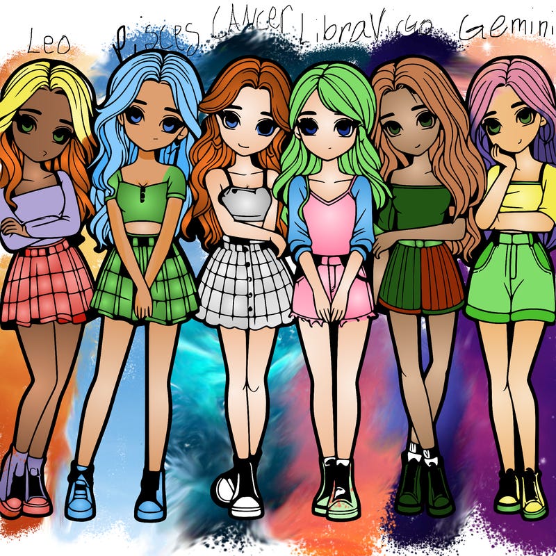 a group of girls realistic