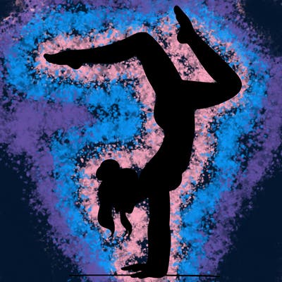 a woman doing a handstand