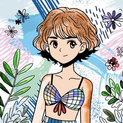 a realistic girl that is has a swim suit