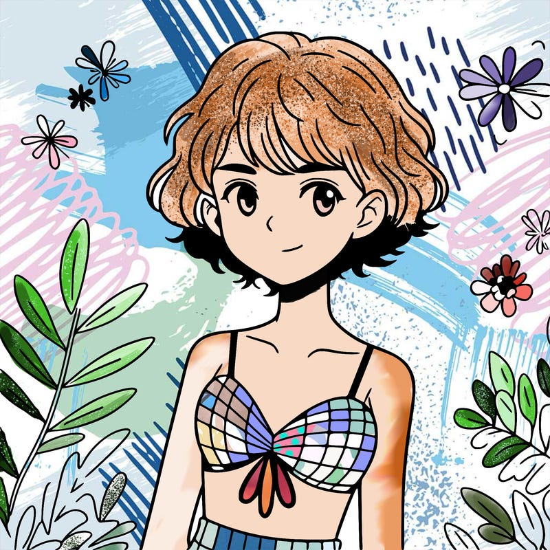 a realistic girl that is has a swim suit