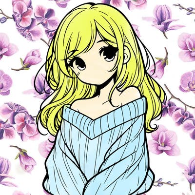 shy pretty girl wearing a sweater that is falling off one shoulder portrait