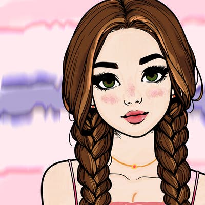 realistic girl with braids