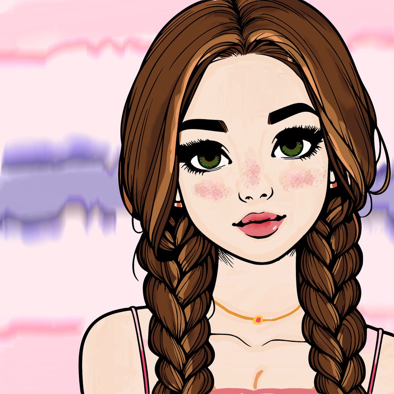 realistic girl with braids