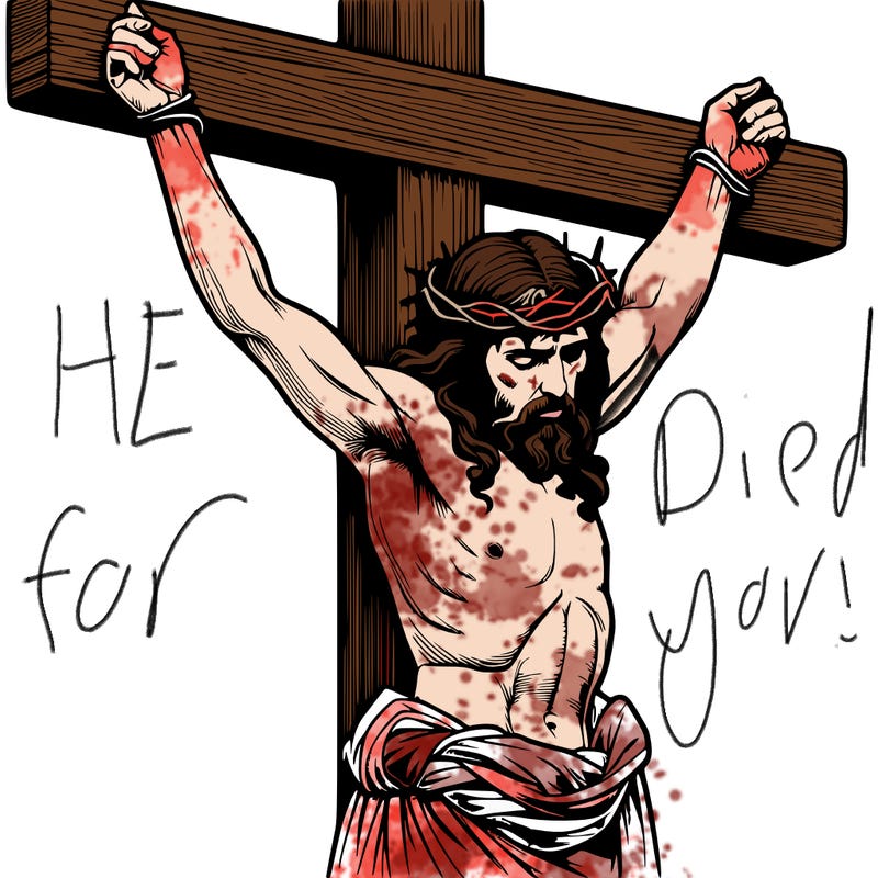 jesus realistic on the cross