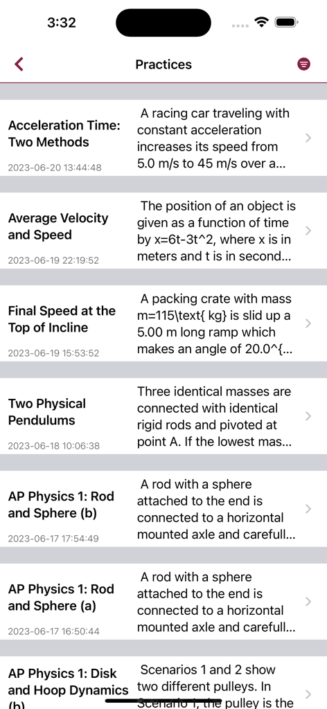 Physics Master - List of AP Physics practice questions and solutions in the Physics Master app