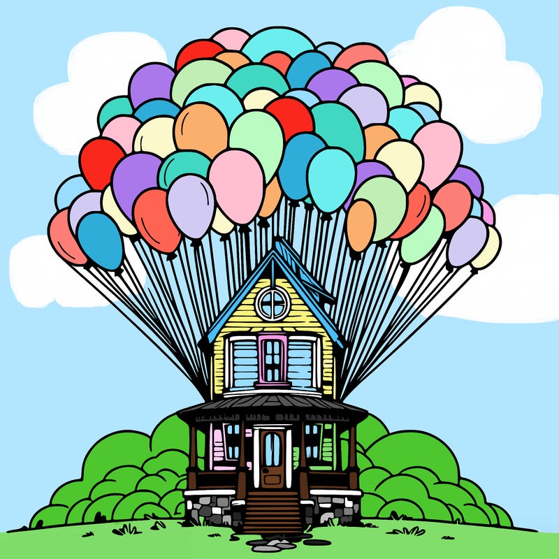 disney up house with balloons