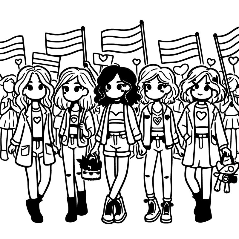 girls at pride parade