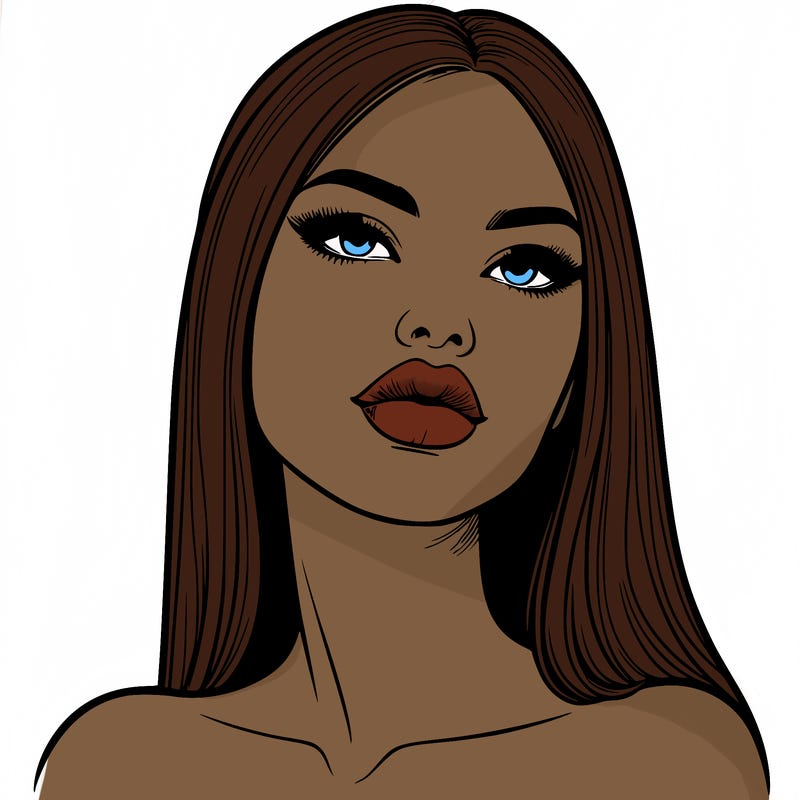 realistic woman with full lips