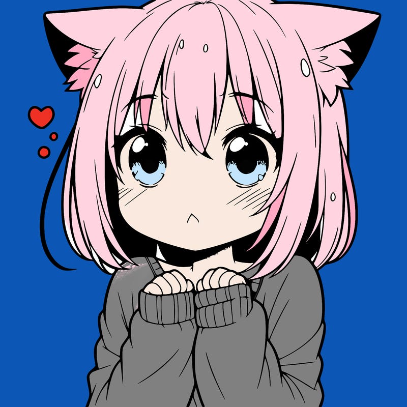 shy anime catgirl