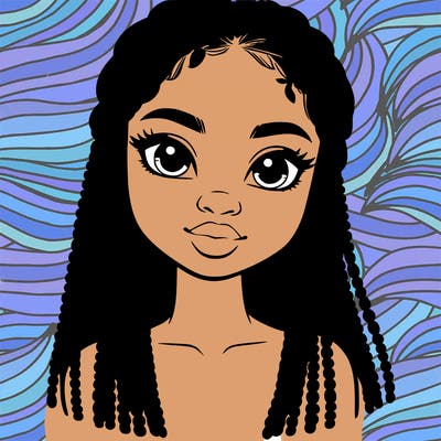 a realistic black girl with braids