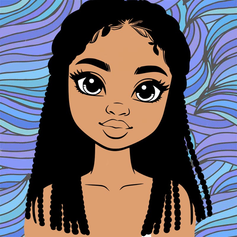 a realistic black girl with braids