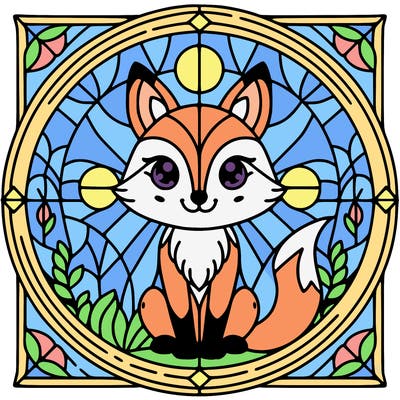 foxstained glass window