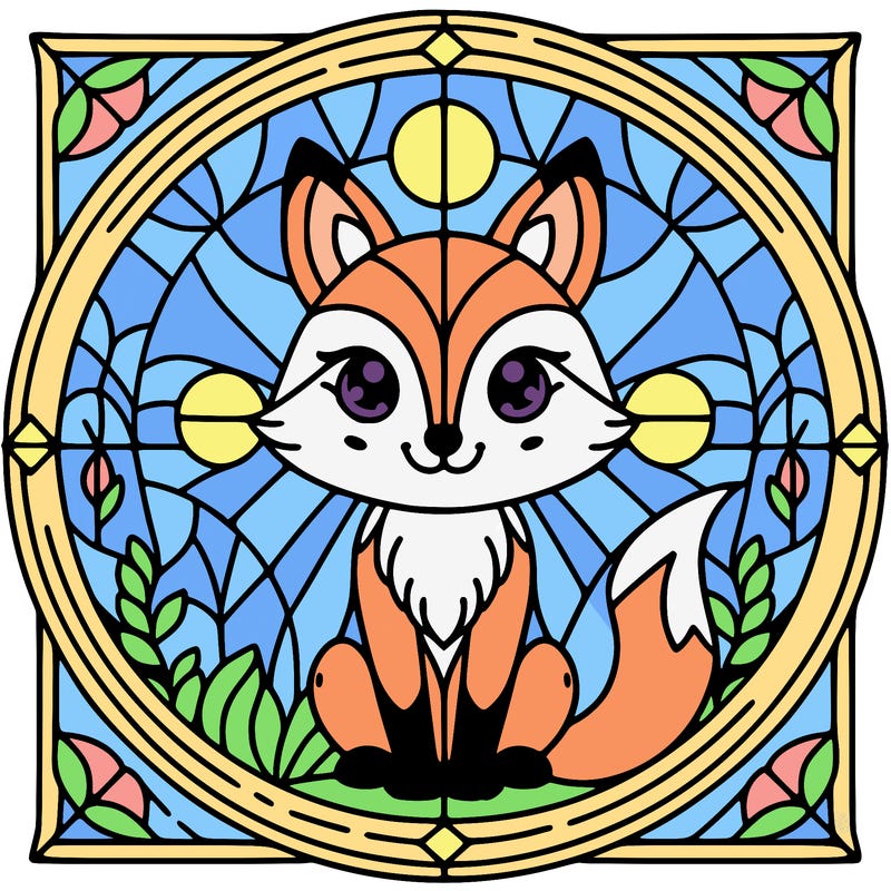foxstained glass window