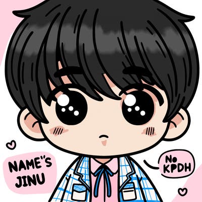 his name is jinu has black eyes and hair and is from kpdh