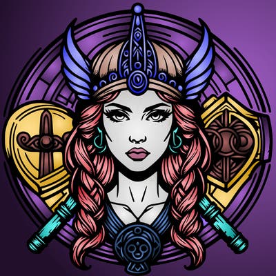 realistic valhalla goddess  symbol