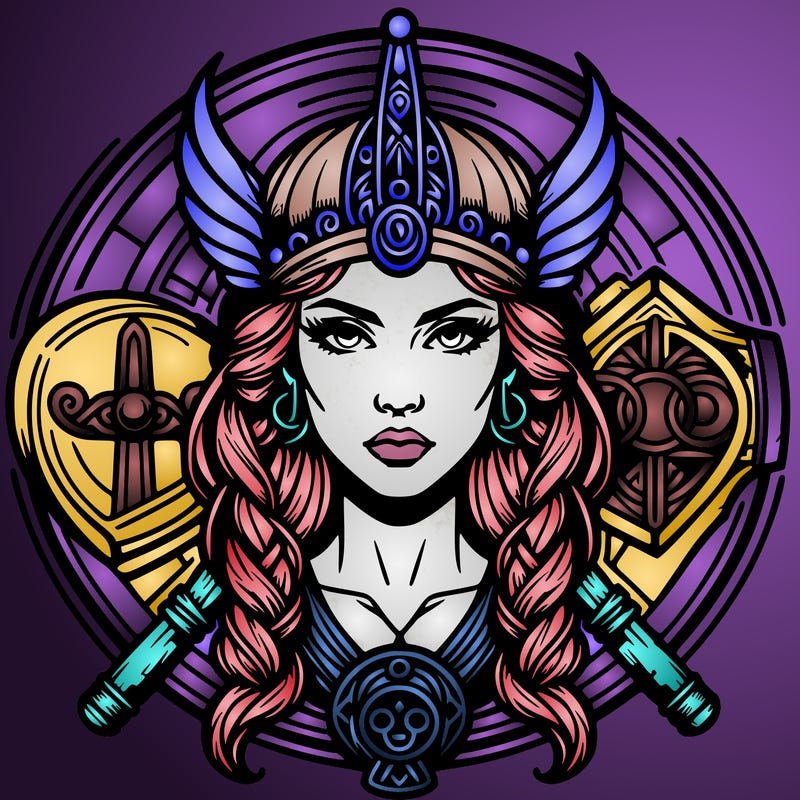 realistic valhalla goddess  symbol