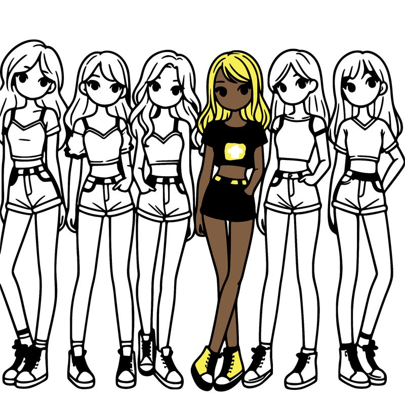 a group of girls wearing crop tops and shorts