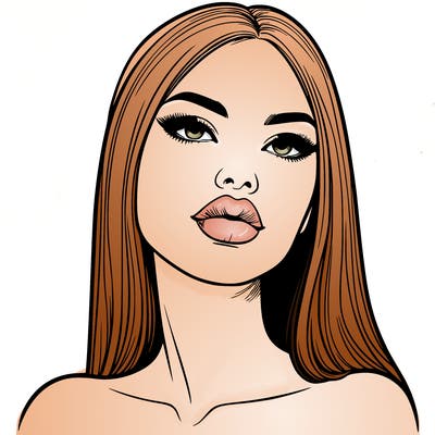 realistic woman with full lips