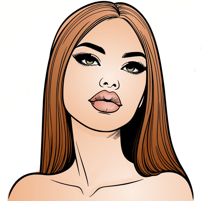 realistic woman with full lips